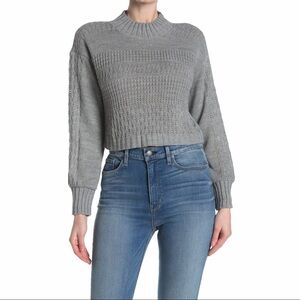 Abound Grey Mock Neck Balloon Sleeve Sweater xxl new